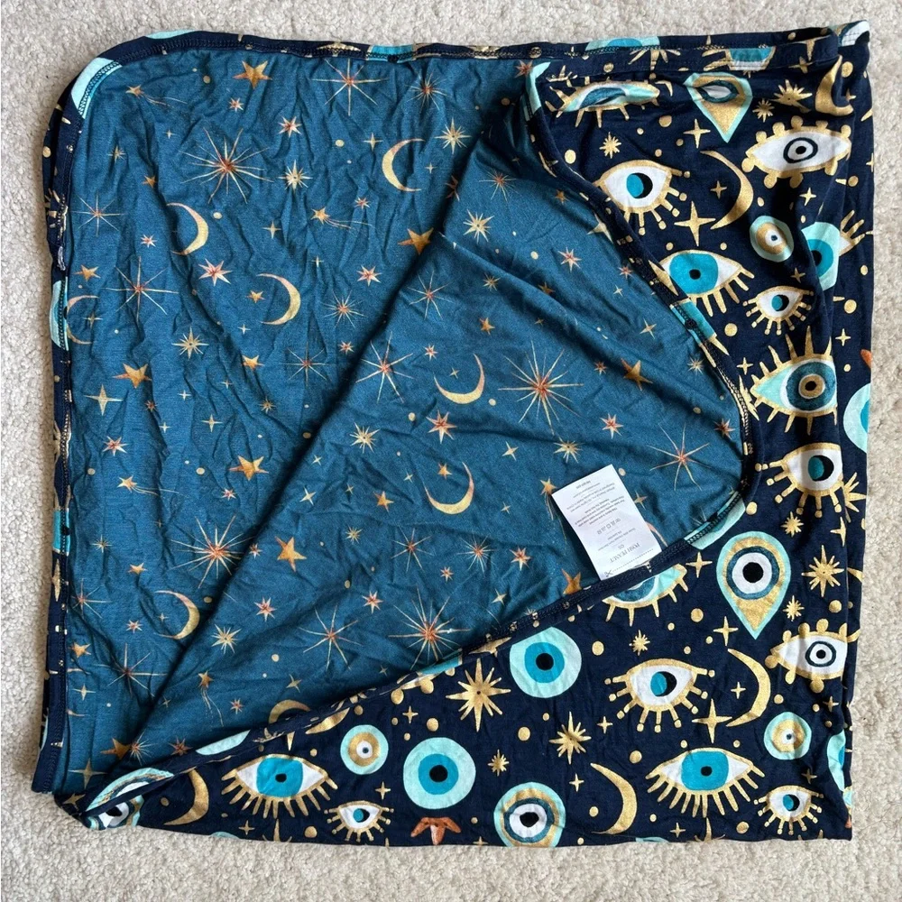 Posh Peanut Fiona Evil Eye Print Reversible Patoo Blanket - 40”x40” - Picture 6 of 7